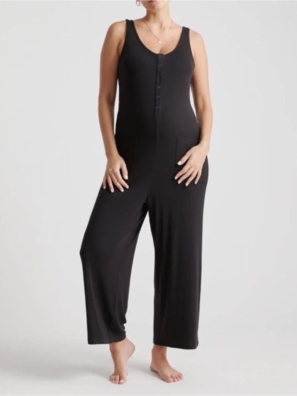 Quince Tencel Rib Maternity & Nursing Jumpsuit